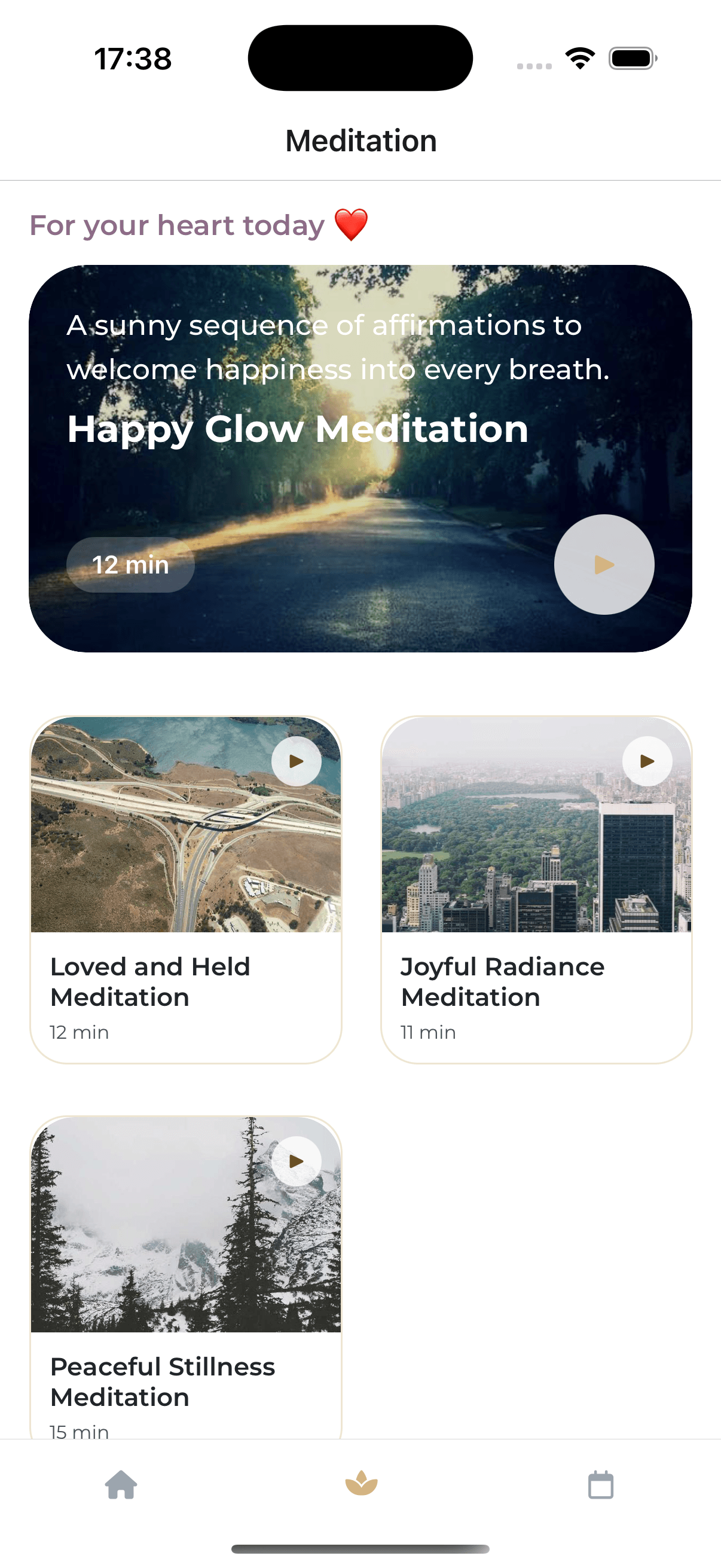 Meditations screen preview